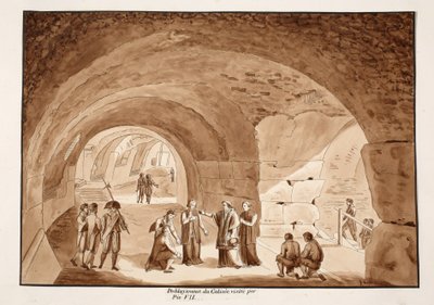 Pío VII visita las obras en el Coliseo, 1833 de Agostino Tofanelli